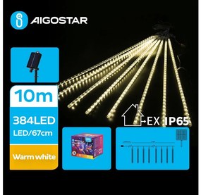 Aigostar - LED Solarny łańcuch bożonarodzeniowy 384xLED/13m IP65 ciepła biel