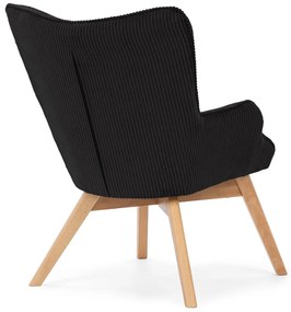 Czarny sztruksowy fotel Niko – Ropez