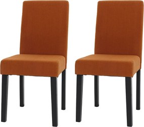 Krzesło do jadalni Littau Cord (zestaw 2 sztuk),  terakota, ciemne nogi