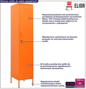 Metalowa szafa gospodarcza na klucz pomarańczowy D7-L25