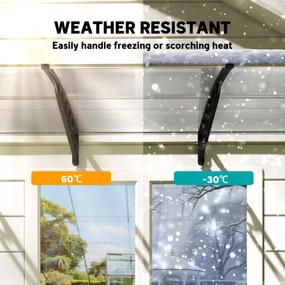 Outsunny Zadaszenie nad drzwi/fenster, odporne na warunki pogodowe, transparentne, Aluminium/Poliwęglan, 303x96x27cm, Czarne