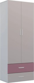 Młodzieżowa szafa dwudrzwiowa kaszmir + róż F8-R50