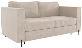 Kanapa 4-osobowa rozkładana typu express z beżową teksturowaną tapicerką - Miejsce do spania 160 cm - Materac 14 cm - ELORYA