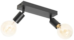 Nowoczesny reflektor czarny prostokątny 2-punktowy - Facil