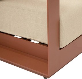 Narożny zestaw aluminiowy dla 5 osób MADRID NEW (terakotowy)