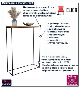 Minimalistyczna konsola do przedpokoju dąb lancelot + czarny H6-T17