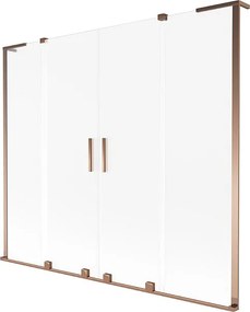 Mexen Velar L Duo parawan nawannowy 2-skrzydłowy rozsuwany 180 x 150 cm, szron, różowe złoto - 896-180-003-32-60