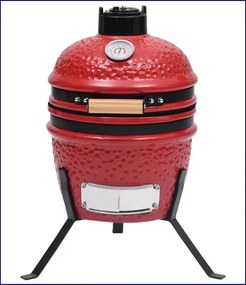 Czerwony ceramiczny grill z pokrywą D0-G13