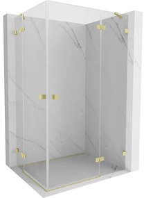 Mexen Lunar Duo kabina prysznicowa uchylna prawa 90 x 70 cm, transparent, złota szczotkowana - 834-090P-070L-55-00