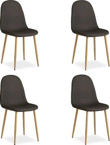 Zestaw krzeseł jadalnianych 44x88x45,5 cm, antracytowe krzesła typu Egg