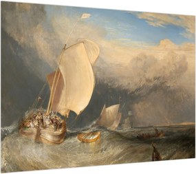 Obraz na szkle - William Turner, Fishing Boats with Hucksters Bargaining for Fish, reprodukcje (70x50 cm)