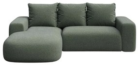 Zielony narożnik z materiału bouclé (lewostronny/z szezlongiem) Monce – Rodier