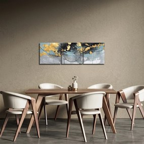 Obraz - Abstrakcja (z zegarem) (90x30 cm)