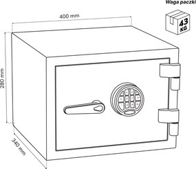 Sejf antywłamaniowy S2 ognioodporny 30 min elektroniczny Edgar