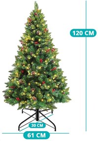 Sztuczna choinka z 100 diodami LED, ciepła biel, 120 cm