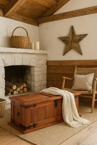 Drewniany kufer na pościel skrzynia M9-T09