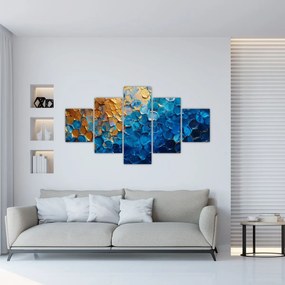 Obraz - Niebiesko-złoty obraz (125x70 cm)