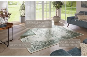 Zielono-kremowy dywan odpowiedni na zewnątrz NORTHRUGS Borbon, 80x150 cm