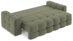 Rozkładana sofa z materiału bouclé w kolorze khaki 255 cm Milu – Makamii