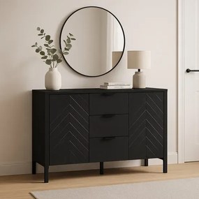 Elegancka czarna komoda w jodełkę W0-N00