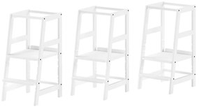 Biały pomocnik kuchenny dla dzieci z litego drewna bukowego Forrest – Vipack