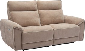 Kanapa 3-osobowa z elektryczną funkcją relax i tapicerką taupe - DJARALO