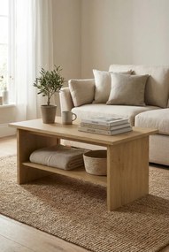 Prostokątna ława z półką dąb cremona + dąb lefkas A0-A25