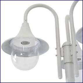 Biała wysoka potrójna latarnia ogrodowa - 3X A466 W7-E79