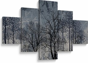 Obraz - Sylwetki drzew z liśćmi (125x70 cm)