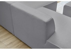 Jasnoszary narożnik modułowy z materiału bouclé (prawostronny/w kształcie litery L) Megeve – Bobochic Paris