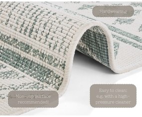 Zielono-kremowy chodnik odpowiedni na zewnątrz NORTHRUGS Biri, 80x350 cm