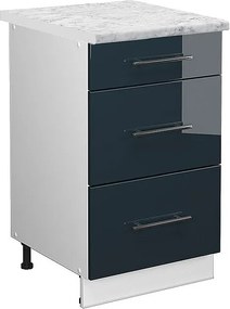 Szafka dolna do kuchni ciemnoniebieski wysoki połysk 50x60x82 fame-line