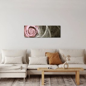 Obraz - Abstrakcyjny róż jasnoróżowy (z zegarem) (90x30 cm)