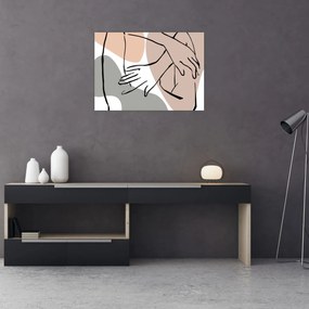 Obraz na szkle - Kobieta linia sztuki ciała N⁰2 (70x50 cm)