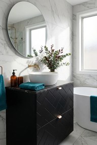 Czarna wisząca szafka pod umywalkę z szufladami 60 cm A7-E65