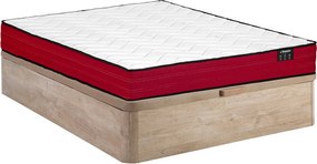 Zestaw 160 x 200 cm stelaż skrzyniowy naturalny jasny + materac kieszeniowy gr. 20 cm - JUBIA marki YSMÉE