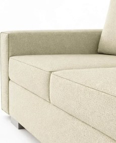 Sofa z Funkcją Spania DRAVOS Kremowa Welurowa Nowoczesna