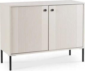 Komoda do Salonu SOFT 104 cm Kaszmir Ryflowana Dwudrzwiowa Nowoczesna
