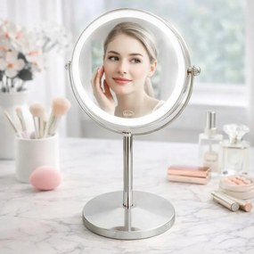 Lusterko Do Makijażu PREMIUM Kosmetyczne POWIĘKSZAJĄCE 10X Podświetlane LED