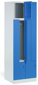 Szafka ubraniowa S1 Z, 4-drzwiowa, 1850 x 600 x 500 mm, zamek kodowy, drzwi niebieskie