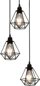 Czarna druciana lampa wisząca w stylu loftowym - EX820 P1-R77