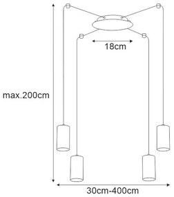 Industrialna lampa wisząca pająk - S785-Kolma