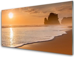 Panel Szklany Słoneczny Dzień na Plaży