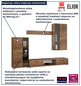 Meblościanka z witrynami dąb lefaks P1-A11