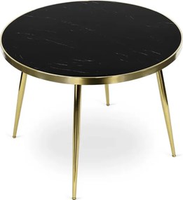 Stół Okrągły TINGA 100 cm Czarny/Złoty Glamour