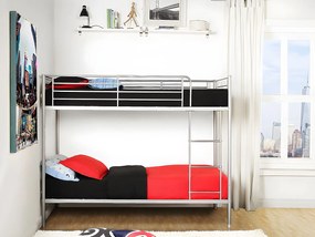 Łóżko piętrowe DUOTIS II - 2 × 90 × 190 cm - Srebrny