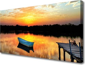 Obraz canvas Łódź pod Drewnianym Mostem