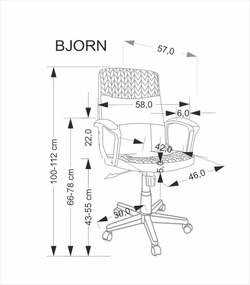 Elegancki czarny fotel gabinetowy Bjorn Halmar