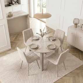 Okrągły stół Harry rozkładany 92-132 cm, kaszmirowy