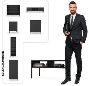 Stolik kawowy prostokątny czarny MATTEO 900 x 450 x 450 mm